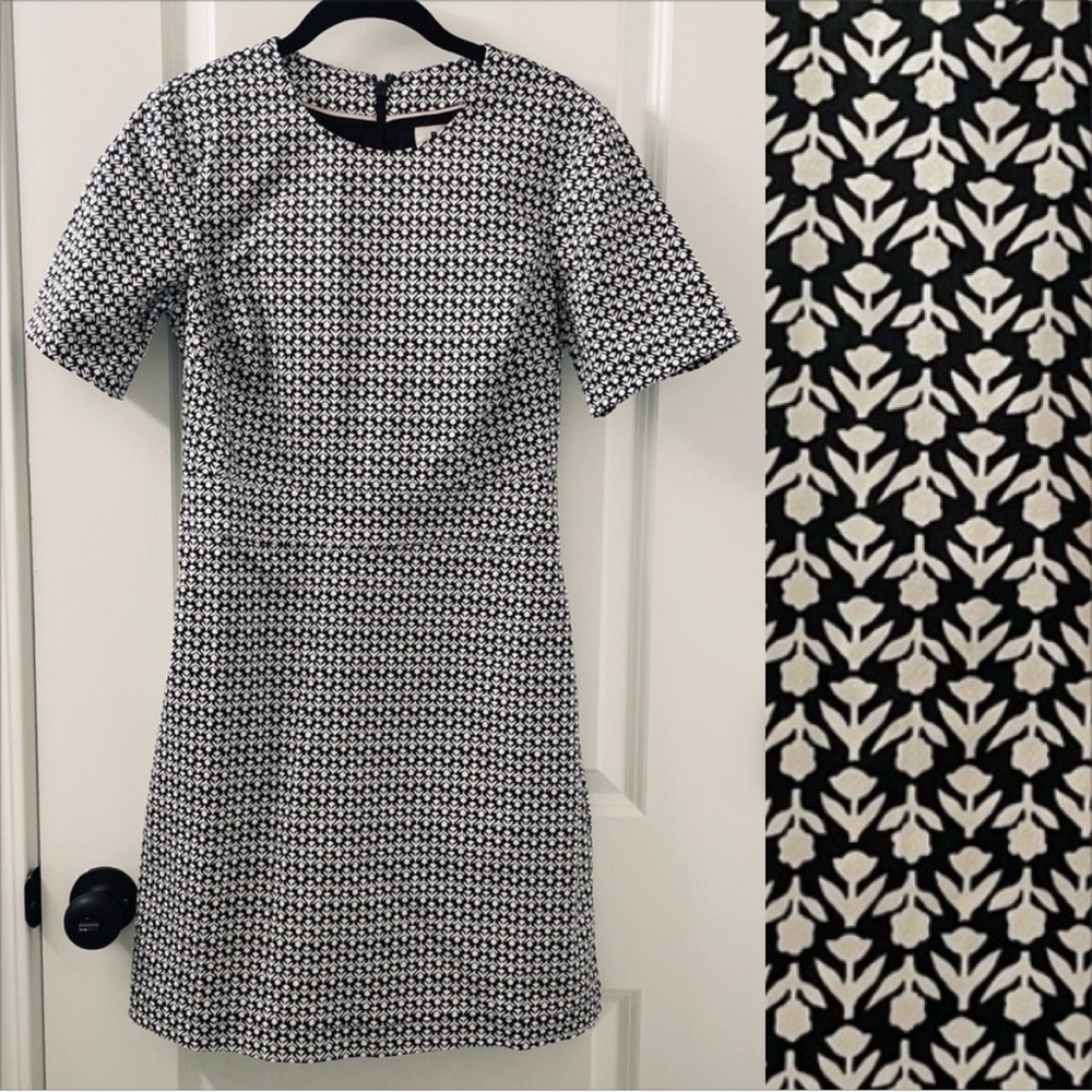 SALE! NWT Boden Floral Print Mini Length Dress Black & White Classic Size 2